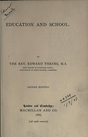 Cover of: Education and school
