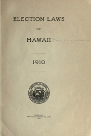 Cover of: Election laws of Hawaii: 1910