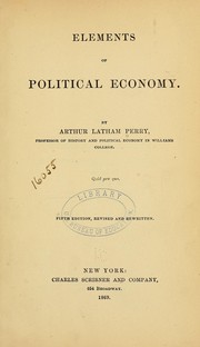 Cover of: Elements of political economy