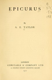 Cover of: Epicurus by A. E. Taylor