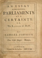 Cover of: An essay concerning parliaments at a certainty, or, The Kalends of May