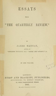 Cover of: Essays from "The Quarterly review."