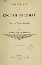 Cover of: Essentials of English grammar by William Dwight Whitney