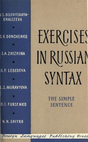 Cover of: Exercises in Russian syntax by V.S. Belevitskaia-Khalizeva