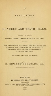 Cover of: An explication of the hundred and tenth Psalm