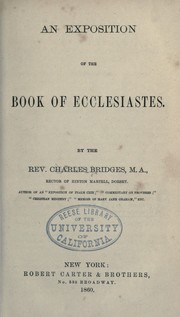 Cover of: An exposition of the Book of Ecclesiastes