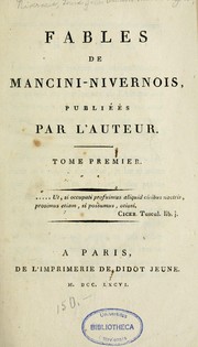 Cover of: Fables de Mancini-Nivernois