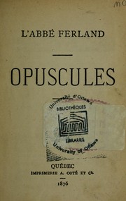Cover of: Opuscules \