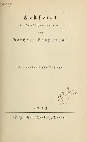 Festspiel in deutschen Reimen