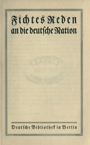 Cover of: Fichtes Reden an die deutsche Nation