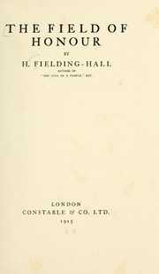 Cover of: The field of honour by H. Fielding