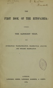 Cover of: The first book of the Hitopadeśa by F. Max Müller