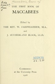 Cover of: The first book of Maccabees
