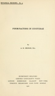 Cover of: Form-factors in Coniferae