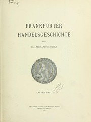 Cover of: Frankfurter Handelsgeschichte
