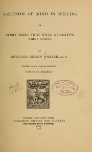 Cover of: Freedom of mind in willing