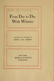Cover of: From day to day with Whittier