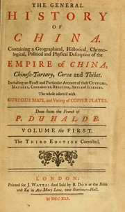 Cover of: The general history of China by Jean Baptiste Du Halde