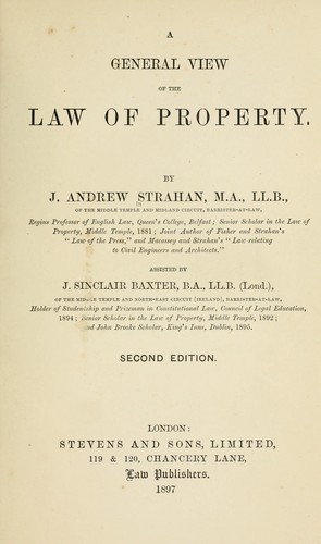 A general view of the law of property.