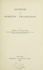 Cover of: Genesis and Semitic tradition