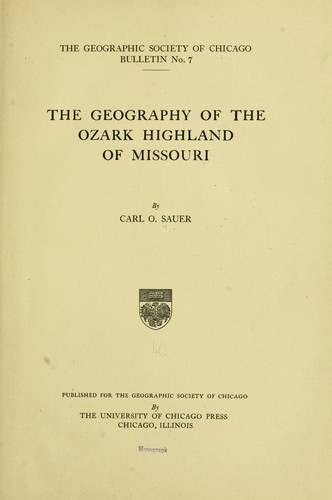 The geography of the Ozark highland of Missouri
