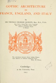 Cover of: Gothic architecture in France, England, and Italy