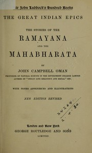 Cover of: The great Indian epics: the stories of the Ramayana and the Mahabharata; with notes and appendices