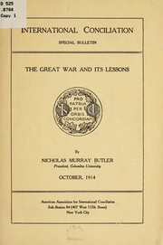 Cover of: The great war and its lessons