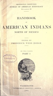 Cover of: ... Handbook of American Indians north of Mexico: ed