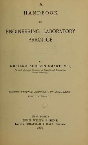 A handbook of engineering laboratory practice.