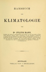 Cover of: Handbuch der Klimatologie