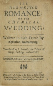 Cover of: The hermetick romance, or, The chymical wedding