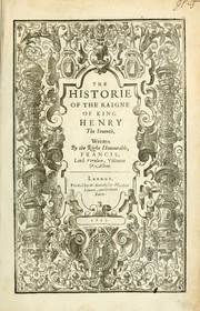 Cover of: The historie of the raigne of King Henry the Seuenth