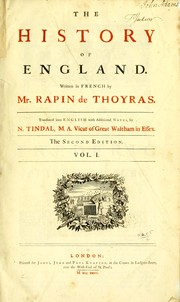 Cover of: The history of England: written in French