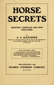 Cover of: Horse secrets by A. S. Alexander