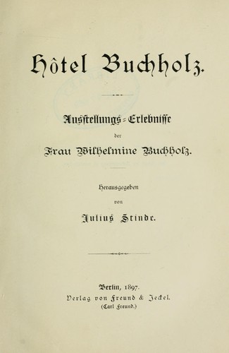 Hôtel Buchholz by Julius Ernst Wilhelm Stinde
