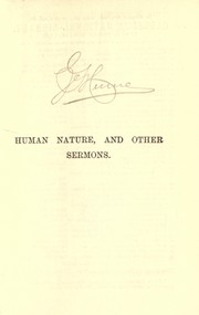 Cover of: Human nature, and other sermons