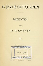 Cover of: In Jezus ontslapen by Abraham Kuyper