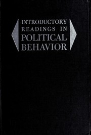 Cover of: Introductory readings in political behavior