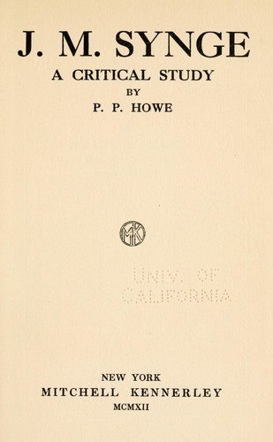 J. M. Synge, a critical study