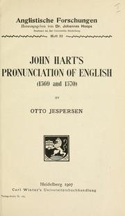 Cover of: John Hart's pronunciation of English (1569-1570)
