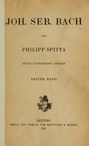 Cover of: Joh. Seb. Bach