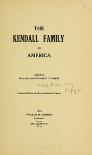 Cover of: The Kendall family in America