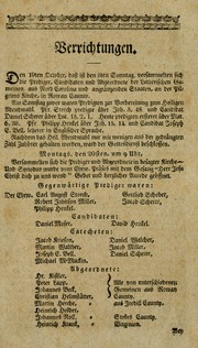 Cover of: Kurzer Auszug von den Verrichtungen der Synode des Lutherischen Ministeriums: gehalten im Staat Nord Carolina, im Jahr unsers Herrn 1817.