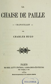 Cover of: La chaise de paille: crapouillet