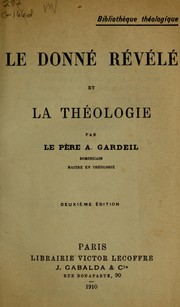 Cover of: La donné révélé et la théologie