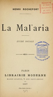 Cover of: La Malaria: étude sociale