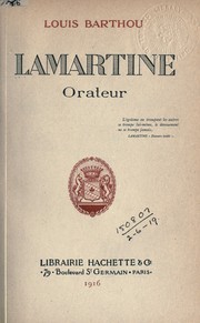 Cover of: Lamartine, orateur