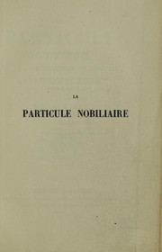 Cover of: La particule nobiliaire by Louis Vian