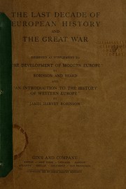 Cover of: The last decade of European history and the great war